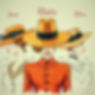 An illustration depicting the evolution of hat styles through different eras