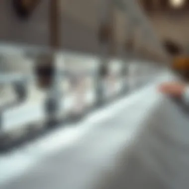 A close-up view of a digital embroidery machine in action showing threads and fabric.