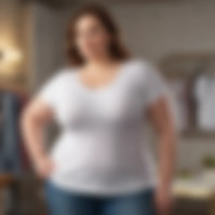 Trendy plus size undershirts showcased in a stylish setting