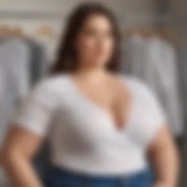 Variety of plus size undershirts displayed