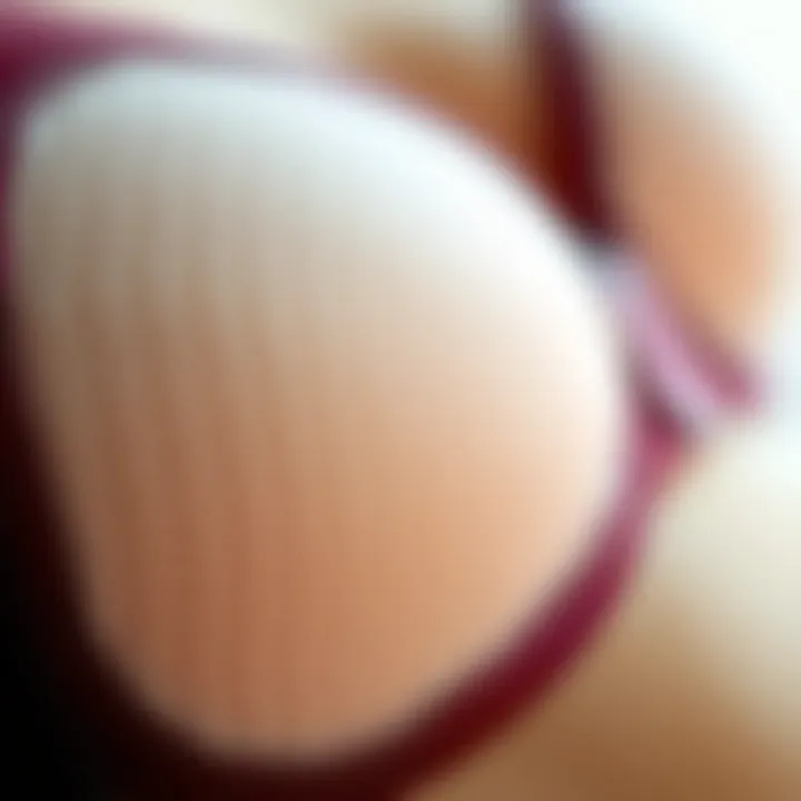 Adhesive Texture of Sticky Bra Pads Close-up of the adhesive side of a sticky bra pad showcasing its texture