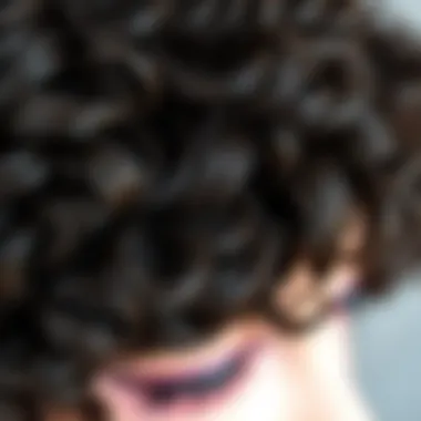 Close-up of a short curly wig showcasing texture and material
