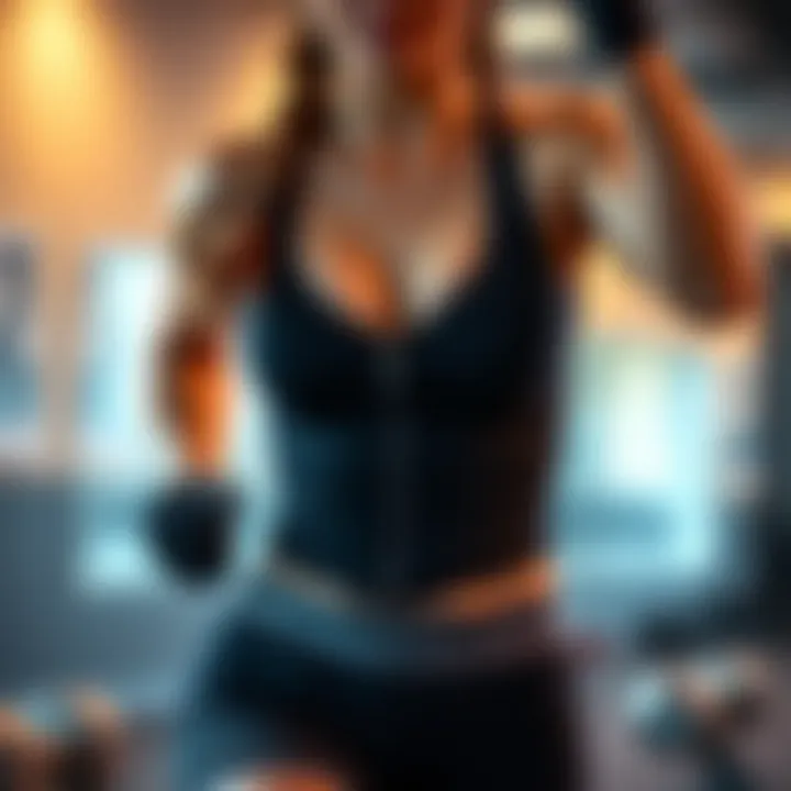 Waist Trainer in Action During a Workout Model showcasing the waist trainer while engaging in fitness activity