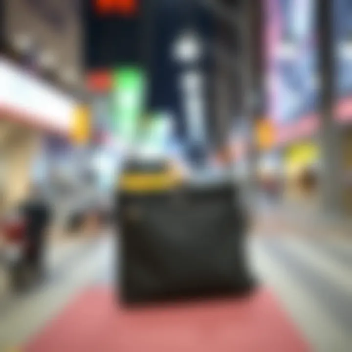 Versatile Styling of the Wide Strap Crossbody Bag in Urban Fashion Wide strap crossbody bag displayed in a fashion-forward urban setting